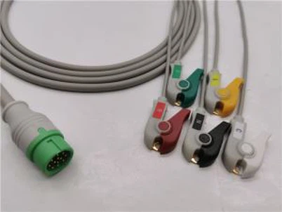 DRE ECG Transducer اڈاپٹر کیبل 5 لیڈز کلپس